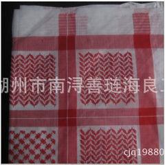 Polyester Keffiyeh – White & Red Chevron Shemagh