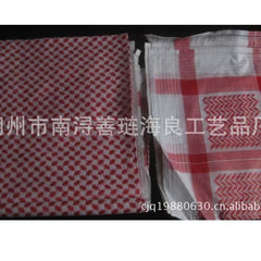Polyester Keffiyeh – White & Red Chevron Shemagh