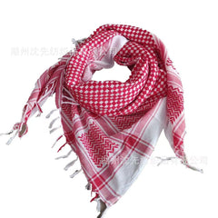 Polyester Keffiyeh – White & Red Traditional Shemagh