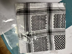 Polyester Keffiyeh – White & Green Palestinian Keffiyeh