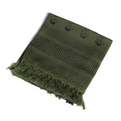 Polyester Keffiyeh – Olive Green Skull Tactical Shemagh