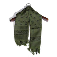 Polyester Keffiyeh – Olive Green Skull Tactical Shemagh