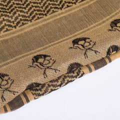 Polyester Keffiyeh – Tan & Brown Skull Tactical Shemagh