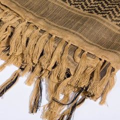 Polyester Keffiyeh – Tan & Brown Skull Tactical Shemagh
