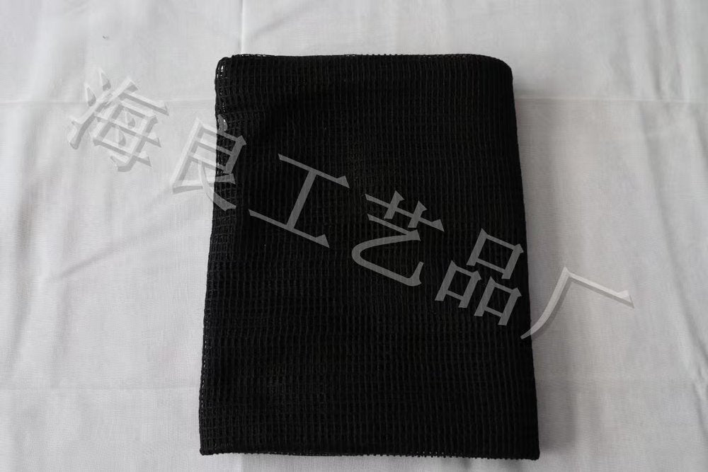 Tactical Net Scarf – Solid Black Open-Weave Keffiyeh (52×52in)