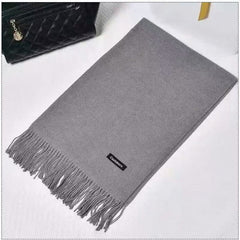 Cashmere Blend Scarf – Solid Grey Luxury Shawl