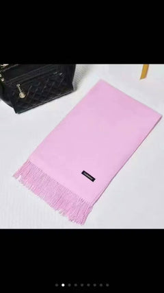 Cashmere Blend Scarf – Solid Grey Luxury Shawl