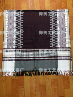Islamic Prayer Scarf – Black & White Diamond Woven Shawl