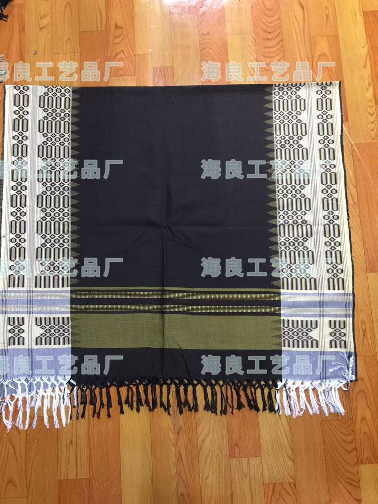 Islamic Prayer Scarf – Black with White Border Musallah Shawl