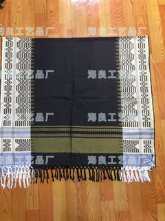 Islamic Prayer Scarf – Black with White Border Musallah Shawl