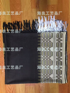 Islamic Prayer Scarf – Black with White Border Musallah Shawl