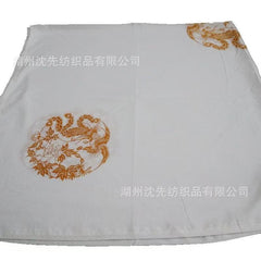 Islamic Prayer Scarf – White with Gold Floral Print Shawl