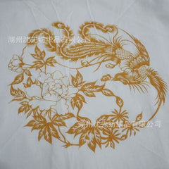 Islamic Prayer Scarf – White with Gold Floral Print Shawl