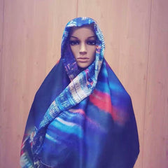 Islamic Prayer Scarf – Navy Blue Solid Musallah Shawl