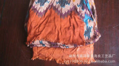Islamic Prayer Scarf – Rust Orange Zigzag Prayer Shawl