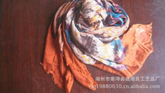 Islamic Prayer Scarf – Rust Orange Zigzag Prayer Shawl