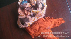 Islamic Prayer Scarf – Rust Orange Zigzag Prayer Shawl